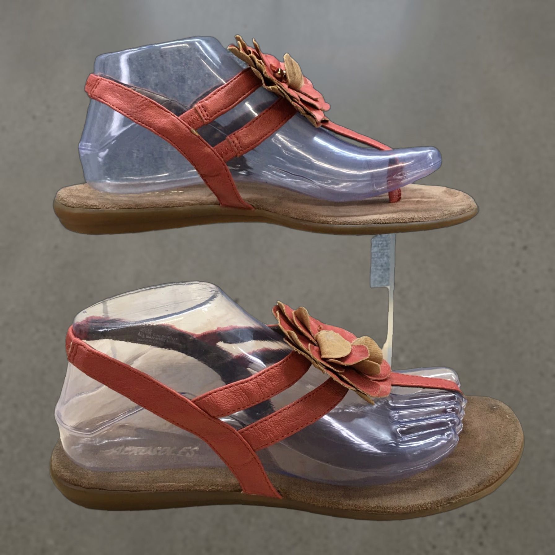 Vintage Aerosoles Sandals Womens 8.5M Pink Chlockout T Strap Floral Slip On Faux Leather Shoes Size US 9 / IT 39 - 1 Thumbnail