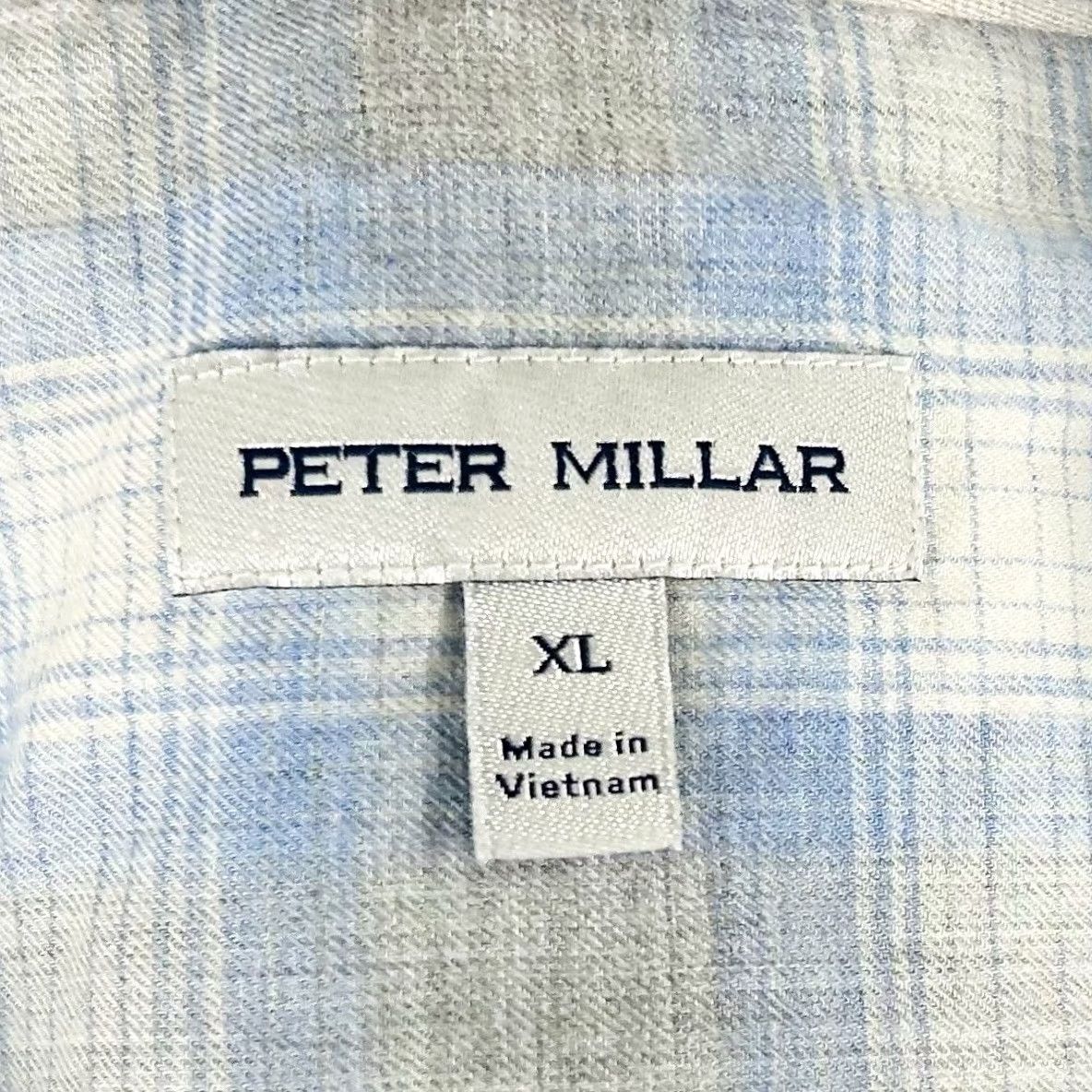 Peter Millar Peter Millar XL Casual Long Sleeve Shirt Blue White Plaid Cotton Button Front Mens Size US XL / EU 56 / 4 - 3 Thumbnail