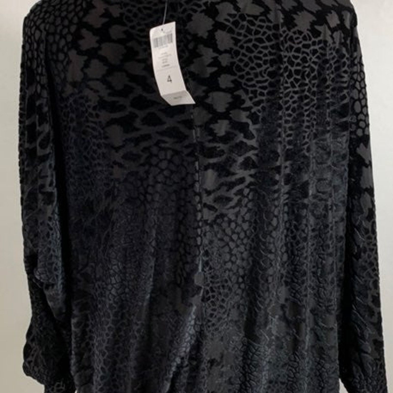 Chicos Chico's Blouse Women's Size 4 Black Top Side Tie 3/4 Sleeve Size XXL / US 16-18 / IT 52-54 - 7 Thumbnail