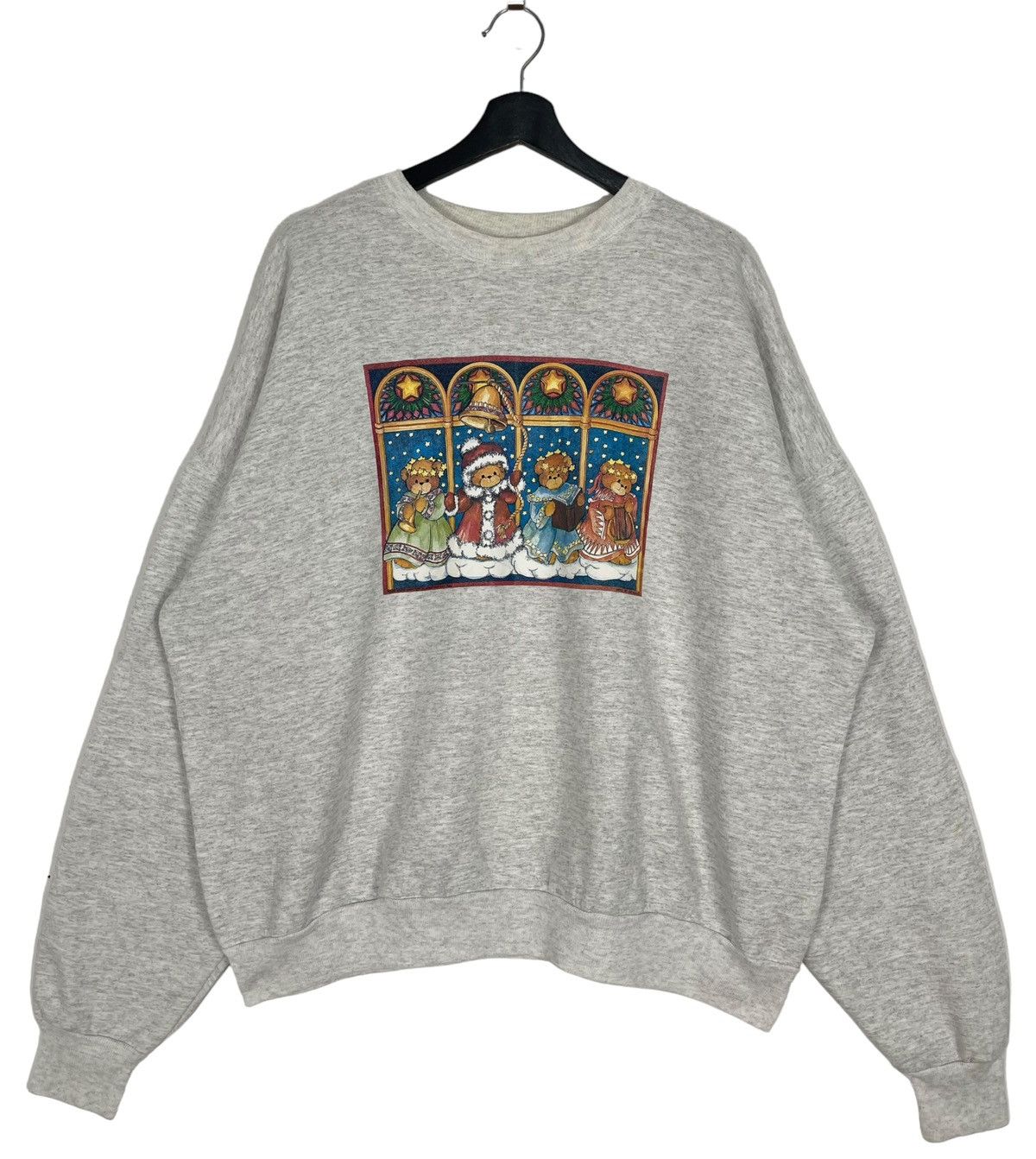 Hanes × Vintage 90s Vintage Christmas Teddy Bear Sweatshirt Size US XL / EU 56 / 4 - 1 Thumbnail