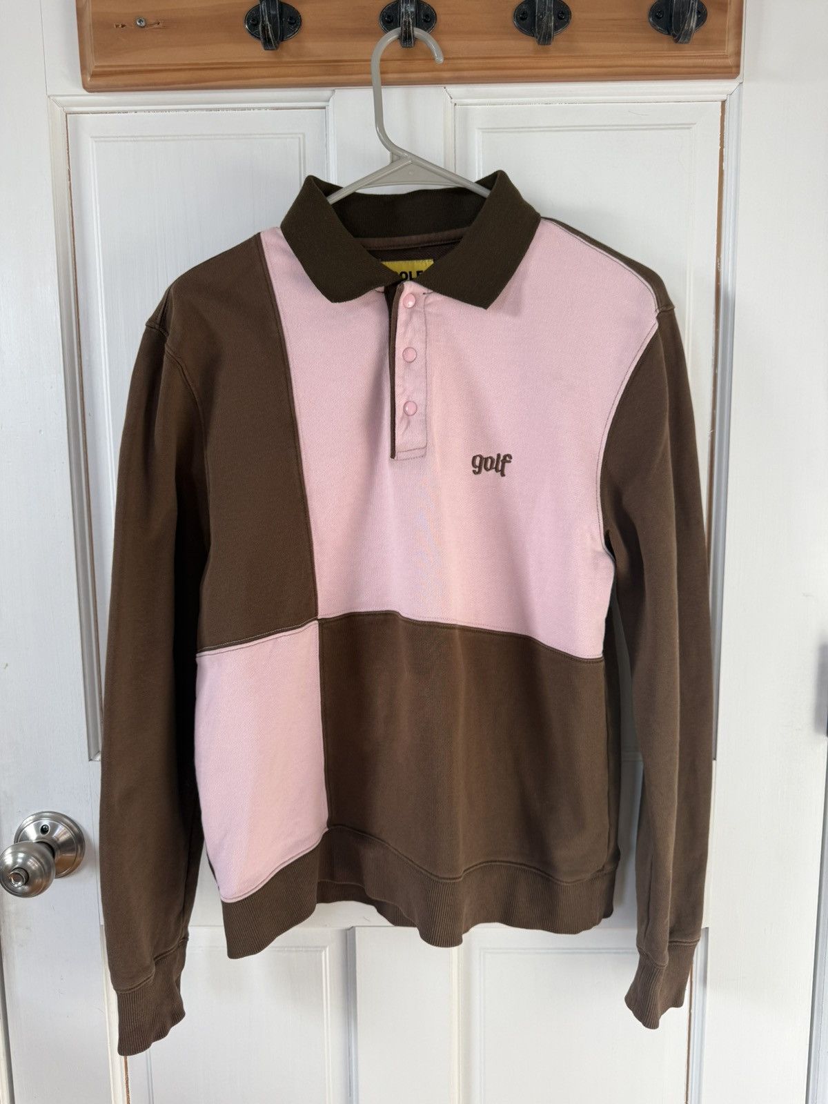 Golf Wang Golf Wang Two Tone Long Sleeve Polo in the Brown/Pink size S Size US S / EU 44-46 / 1 - 1 Thumbnail