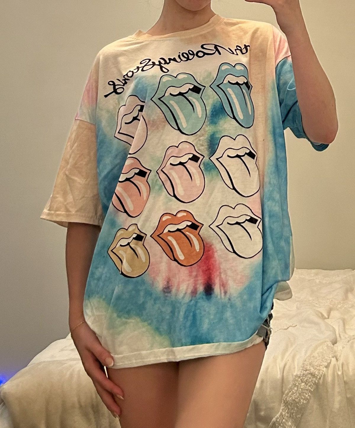 The Rolling Stones Rolling Stones rainbow tie dyed t-shirt Size L / US 10 / IT 46 - 1 Thumbnail