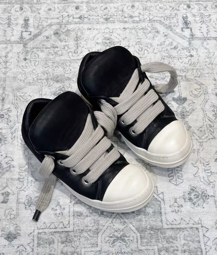 Rick Owens Rick Owens chunky lace black and white low-top sneakers Size US 7 / EU 40 - 1 Thumbnail