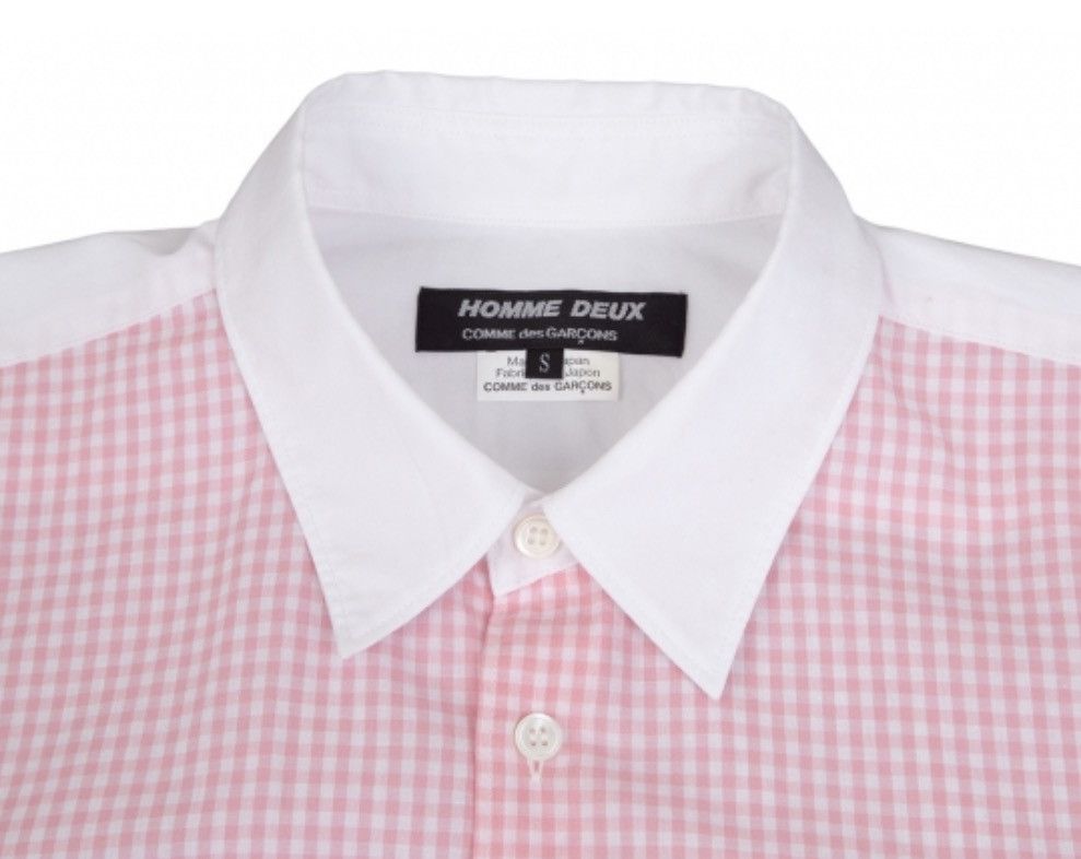 COMME des GARÇONS HOMME DEUX PINK CHECK SHIRT.