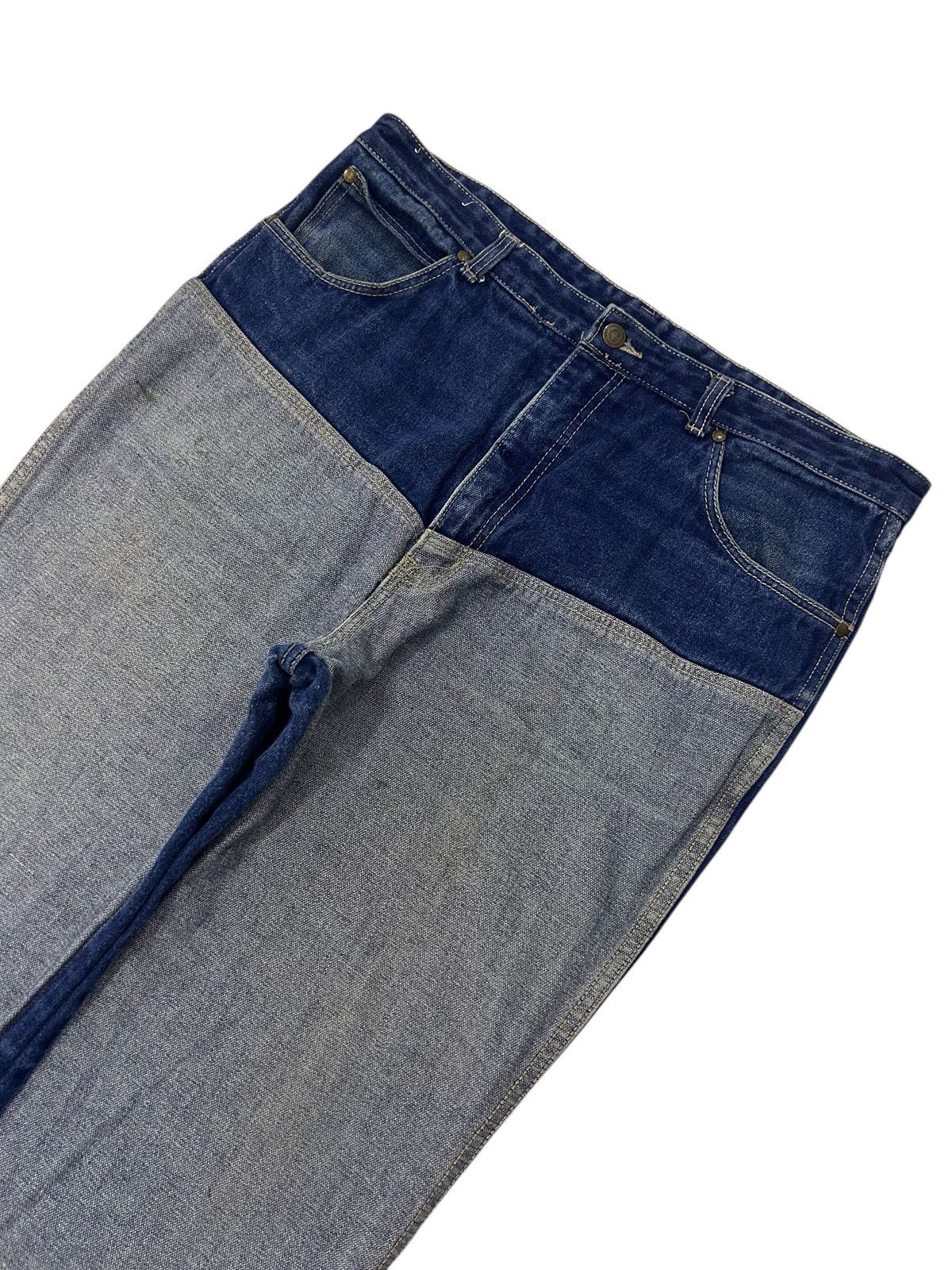 Japanese Brand × Vintage Vintage Chardon Paris Two-Tone High Waisted Flare Jeans Size US 38 / EU 54 - 6 Thumbnail
