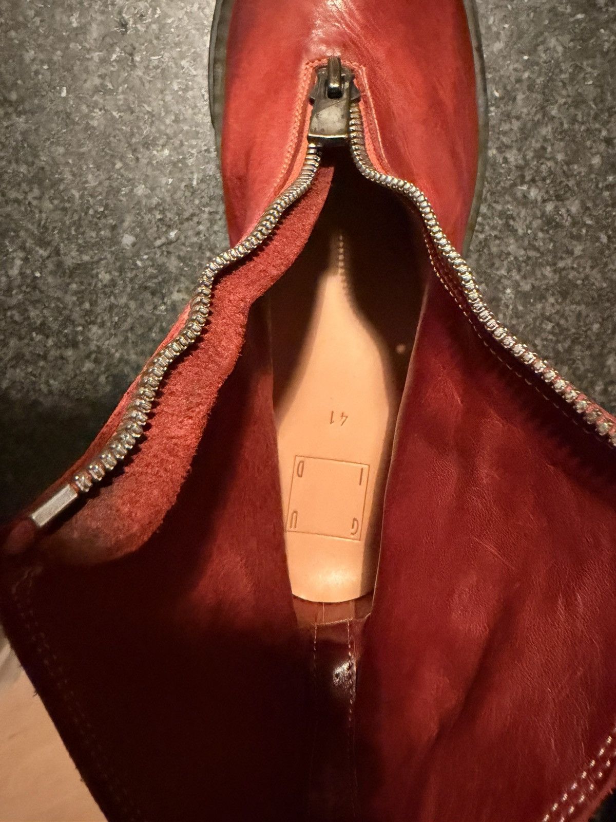 Guidi Guidi Front Zip Leather Boots – Red – Size 41 – New With Tag Size US 8 / EU 41 - 6 Thumbnail