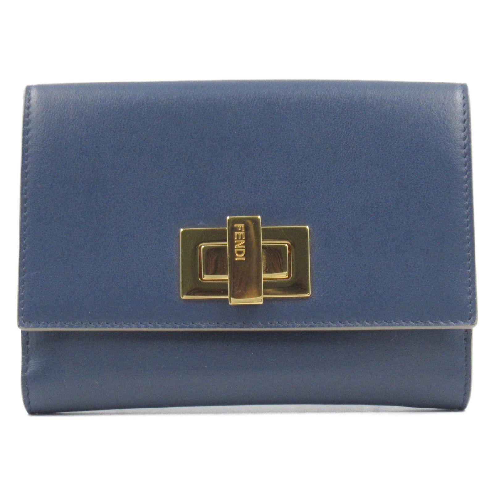 Fendi Fendi Peekaboo Double Hook Wallet Leather Navy Size ONE SIZE - 1 Thumbnail