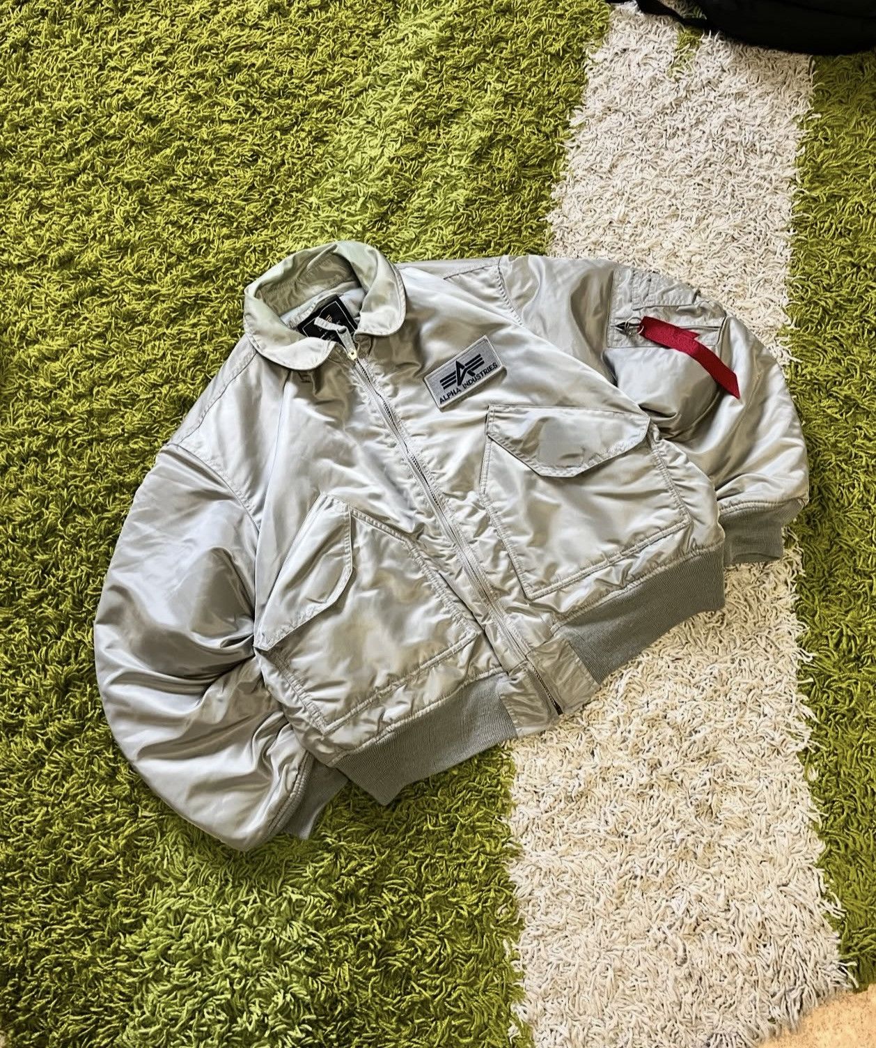 90s USA製 ALPHA ma-1 bomber jacket SILVER ALPHA INDUSTRIES Reversible Flight MA-1 Bomber Jacket Silver