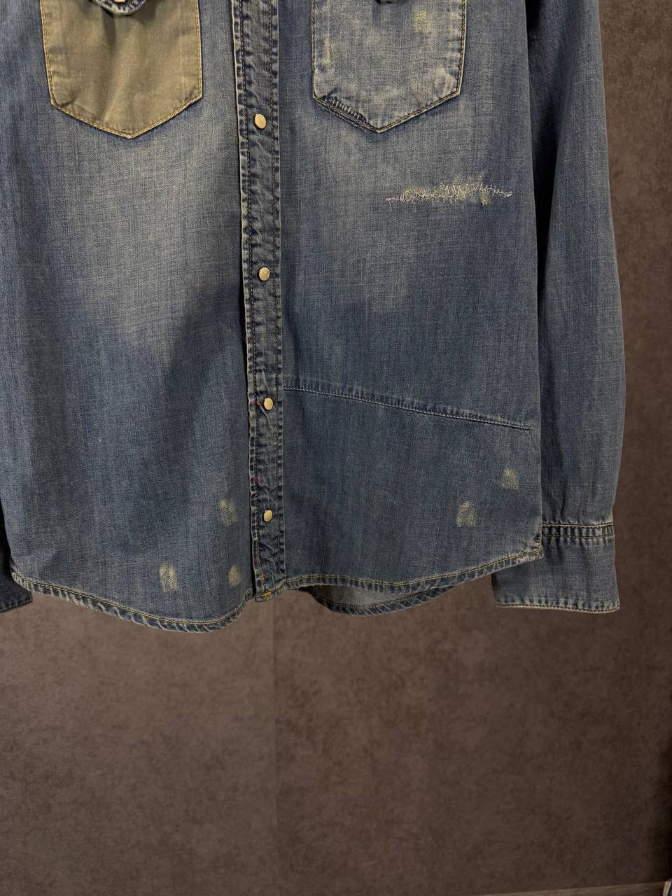 Zara Zara Man distressed denim shirt Size US L / EU 52-54 / 3 - 4 Thumbnail