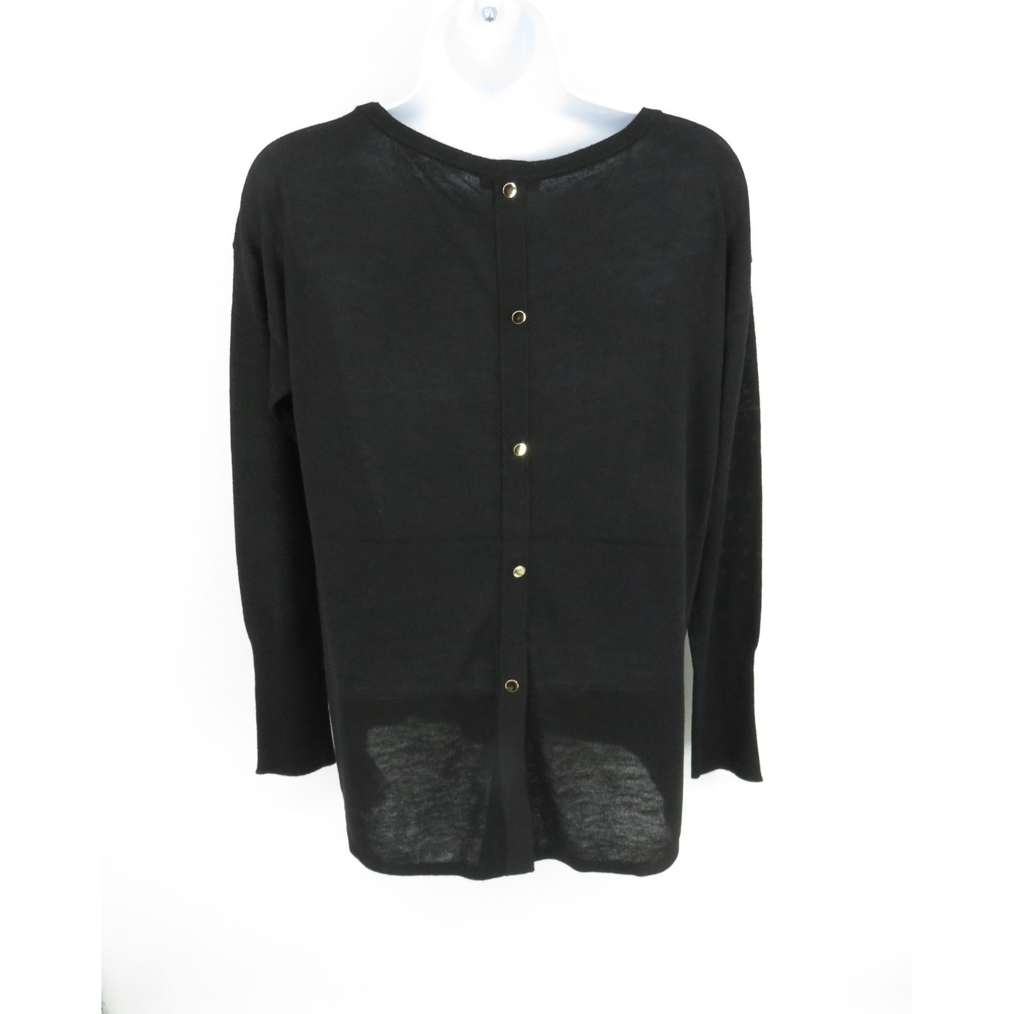 NYDJ NYDJ Women's Black Button Back Boat Neck Sweater XXS NWT $99 Size XXS / US 00 / IT 34 - 4 Thumbnail