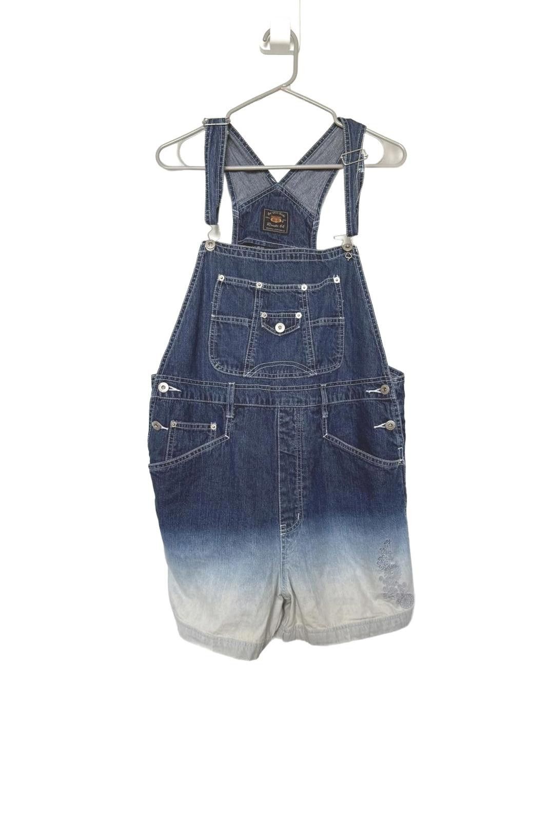 Route 66 Women's Denim Overalls - Ombre Shortalls