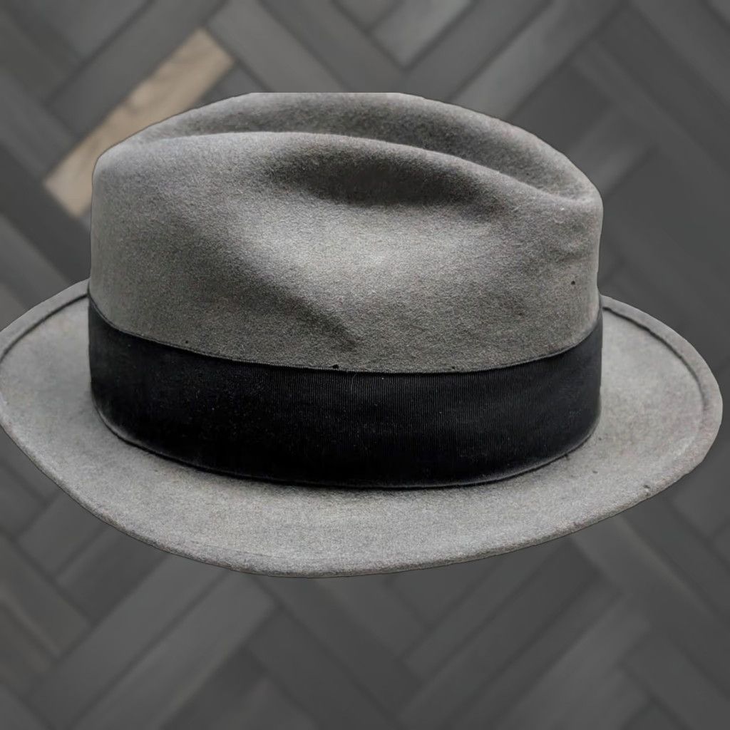 Vintage VINTAGE Stevens Fedora Hat Men Gray fur felted Beaver Blend 7-1/4 58cm height 4.5 brim 2"HS Size ONE SIZE - 1 Thumbnail