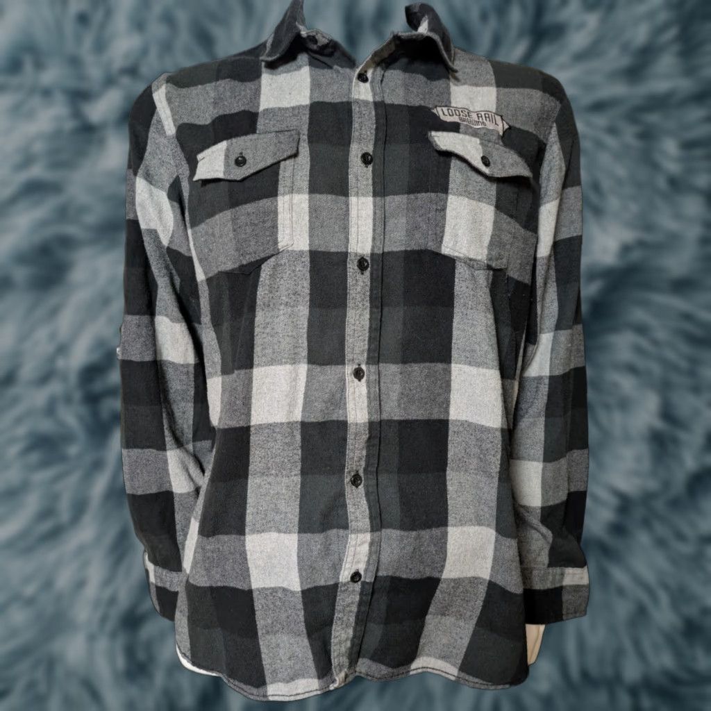 Burnside VINTAGE Burnside Shirt Button-Up Flannel Long Sleeve Men L Gray Cotton Blend Casual Beer Theme 80% Cotton 20% Polyester Burnside - wait, correction Size US L / EU 52-54 / 3 - 1 Thumbnail