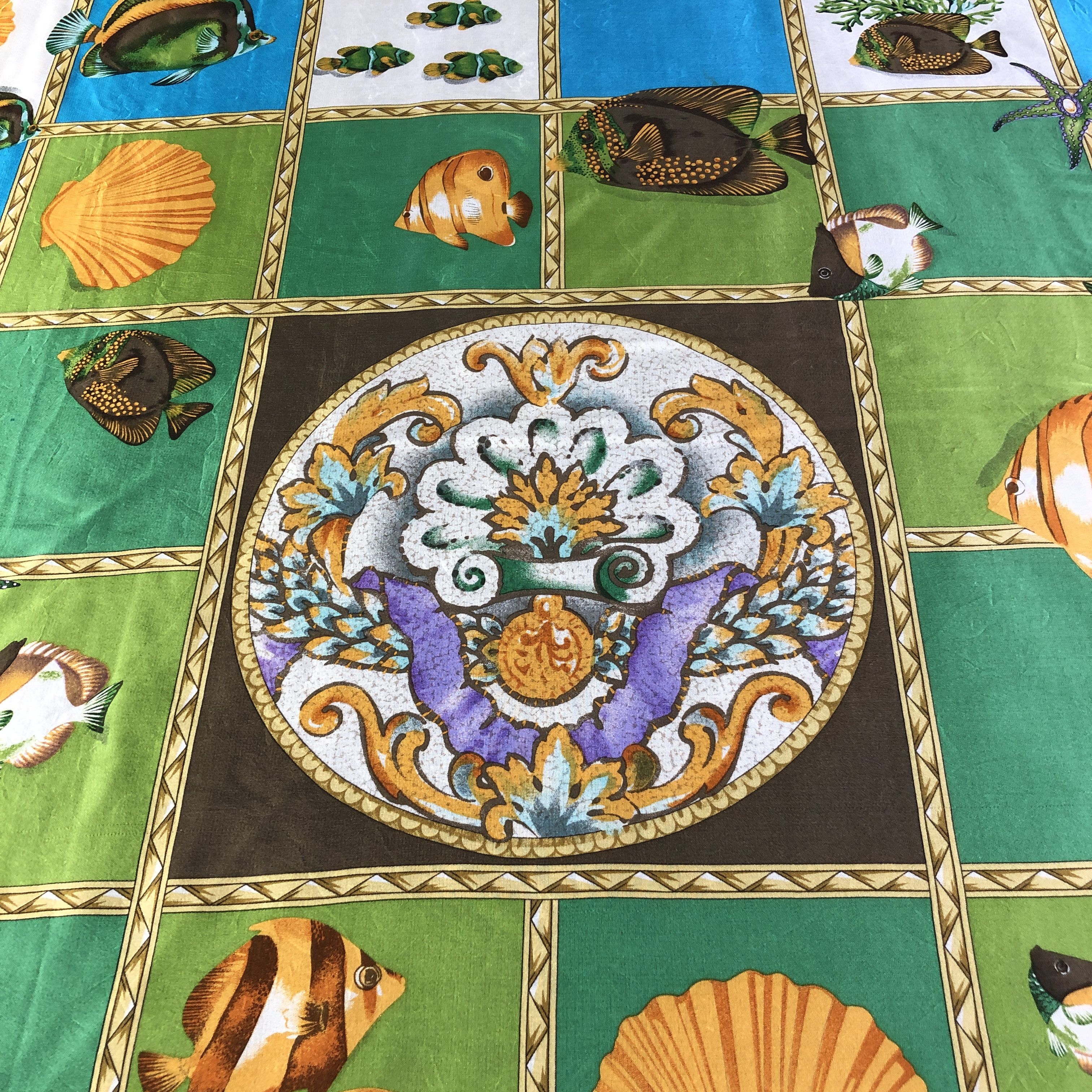 Japanese Brand Aquatic Creatures Luxury Silk Scarf M995 Size ONE SIZE - 4 Thumbnail