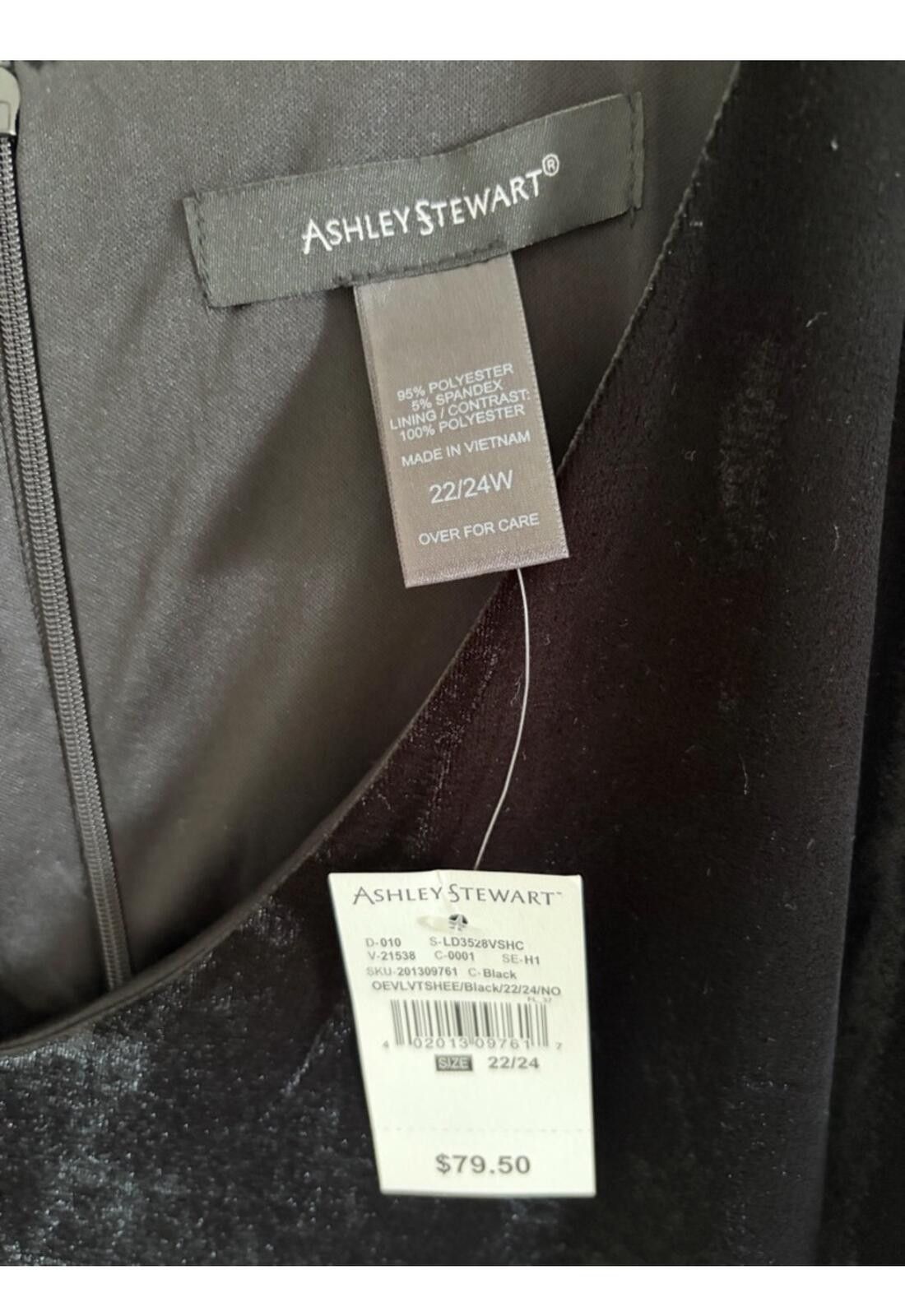 Other Ashley Stewart Black Velvet Dress with Scoop Neck Size 3XL / US 20-22 - 3 Thumbnail