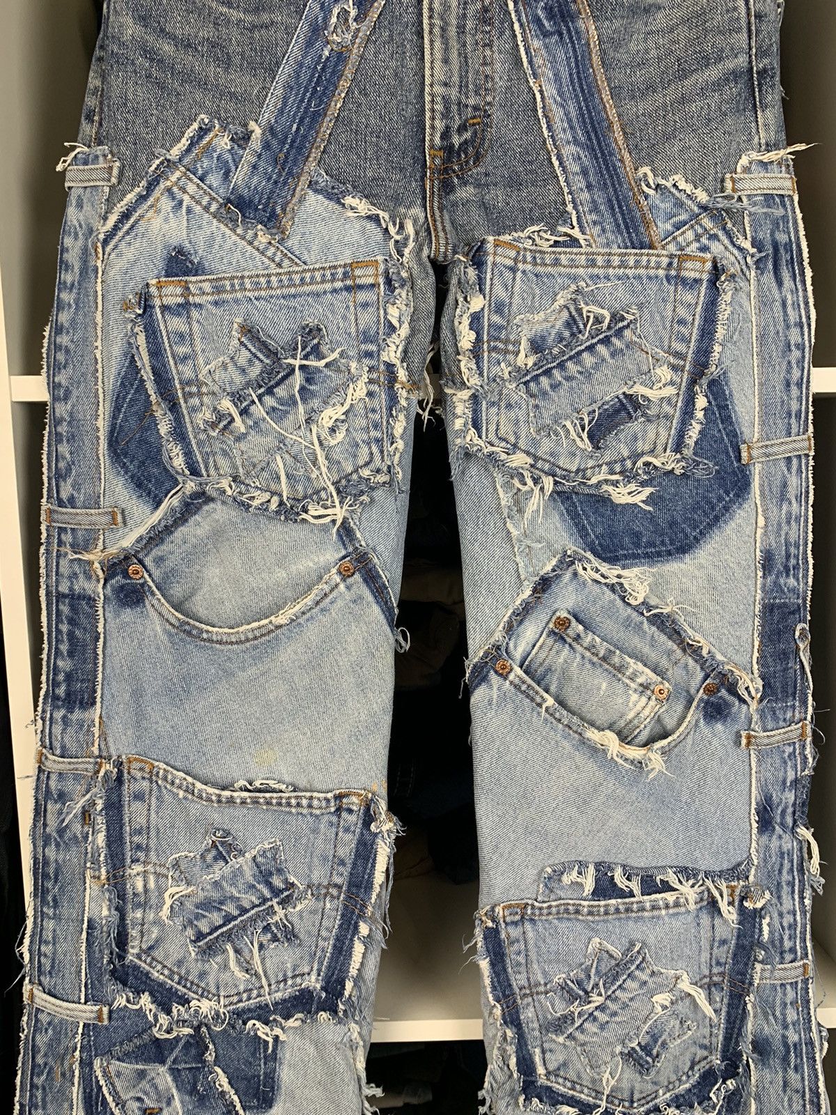 Levi's Women's Custom Patchwork Jeans with Levi's 501 Denim Panels Size 30" / US 8 / IT 44 - 10 Thumbnail