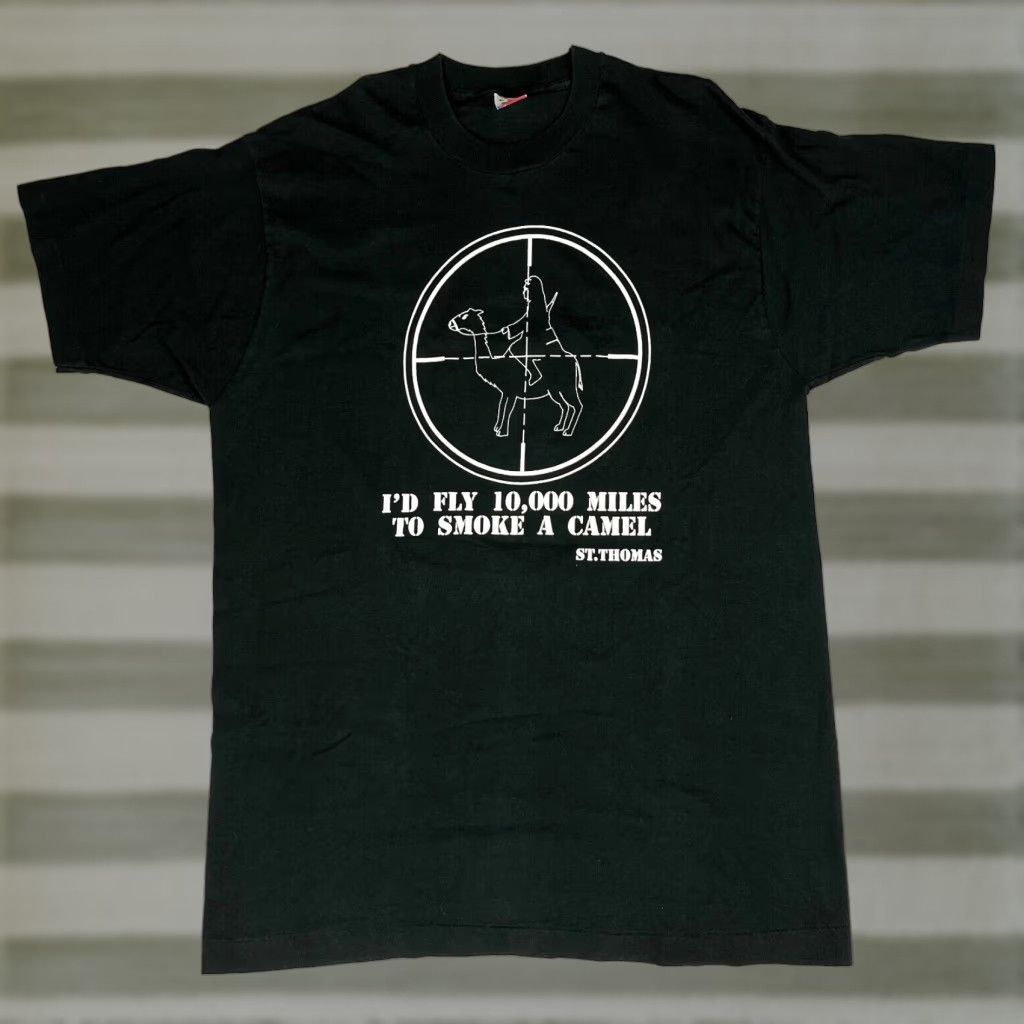 Fruit Of The Loom Vintage Fruit of the Loom Military T-Shirt Mens XL Black 90s Desert Storm Crew Neck Short Sleeve Graphic Print 100% Cotton Made in USA Size US XL / EU 56 / 4 - 1 Thumbnail