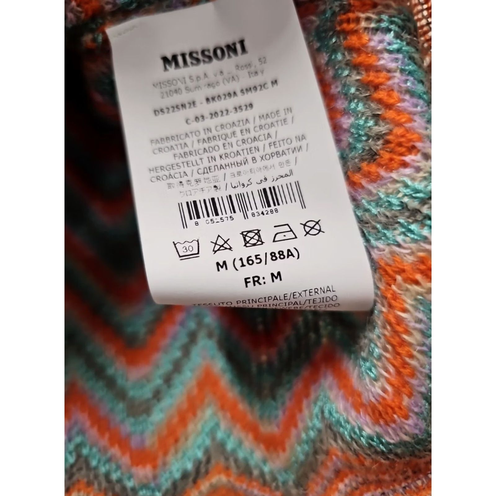 Vintage M Missoni Sweater Geometric Pattern V Neck Mohair Wool RAYON Blend Pink Medium Women Size M / US 6-8 / IT 42-44 - 4 Thumbnail