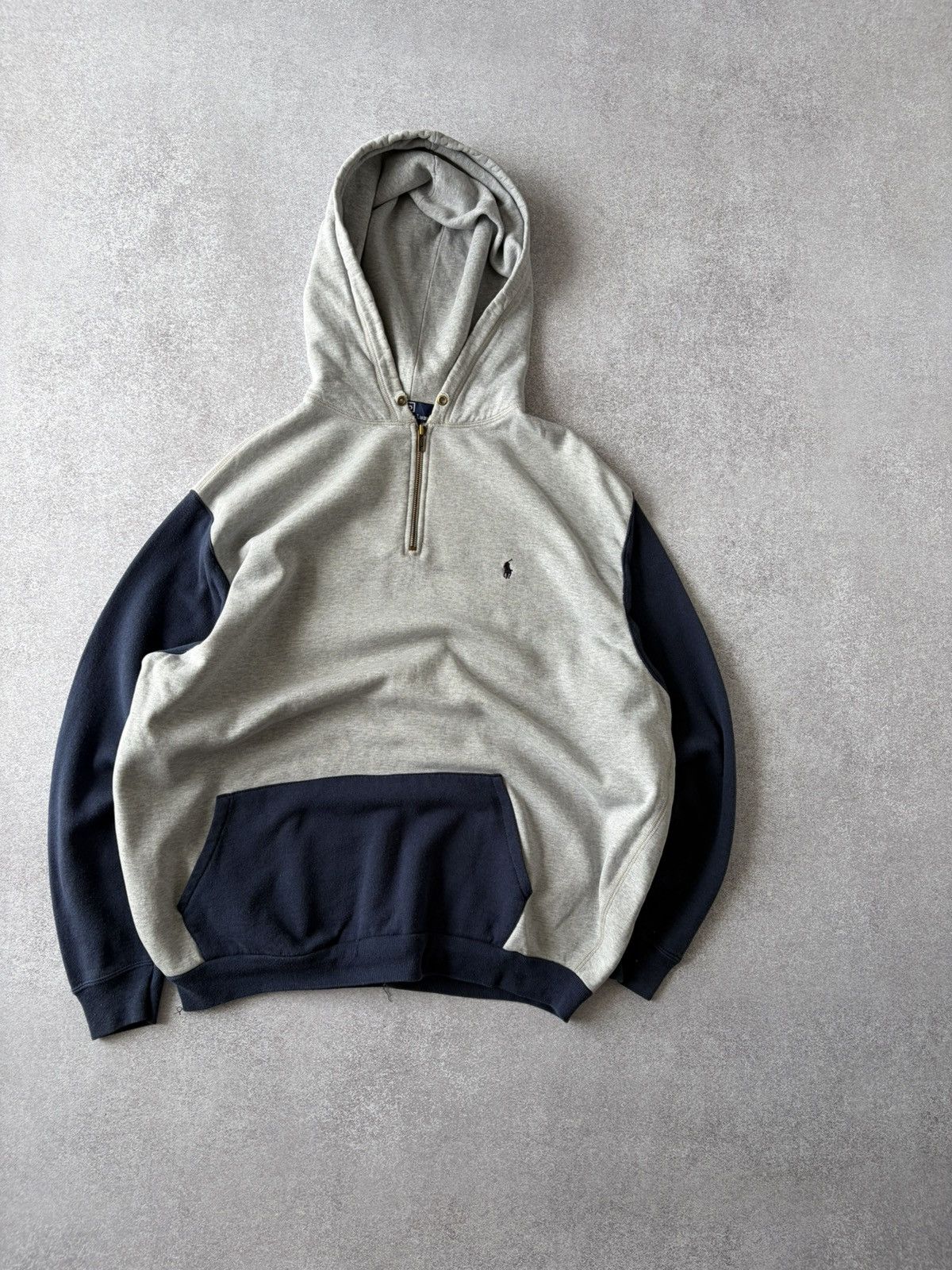 Polo Ralph Lauren VTG Polo Ralph Lauren Half Zip Hoodie Gray Navy Men’s SZ XL Size US XL / EU 56 / 4 - 3 Thumbnail