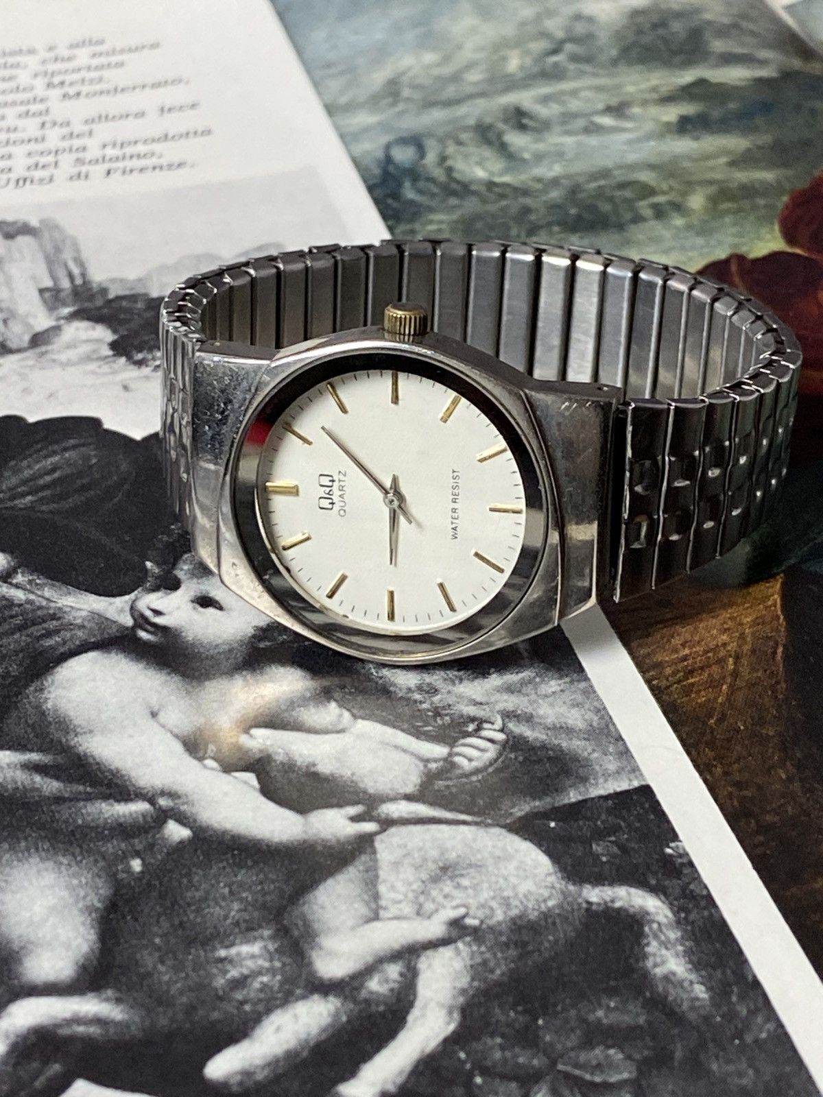 Japanese Brand Vintage Q&Q Quartz Watch Silver Tone Expansion Band Size ONE SIZE - 7 Thumbnail