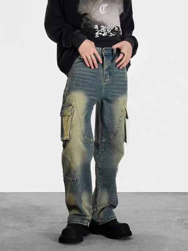 VIBE Vintage washed distressed pocket jeans Size US 32 / EU 48 - 2 Thumbnail