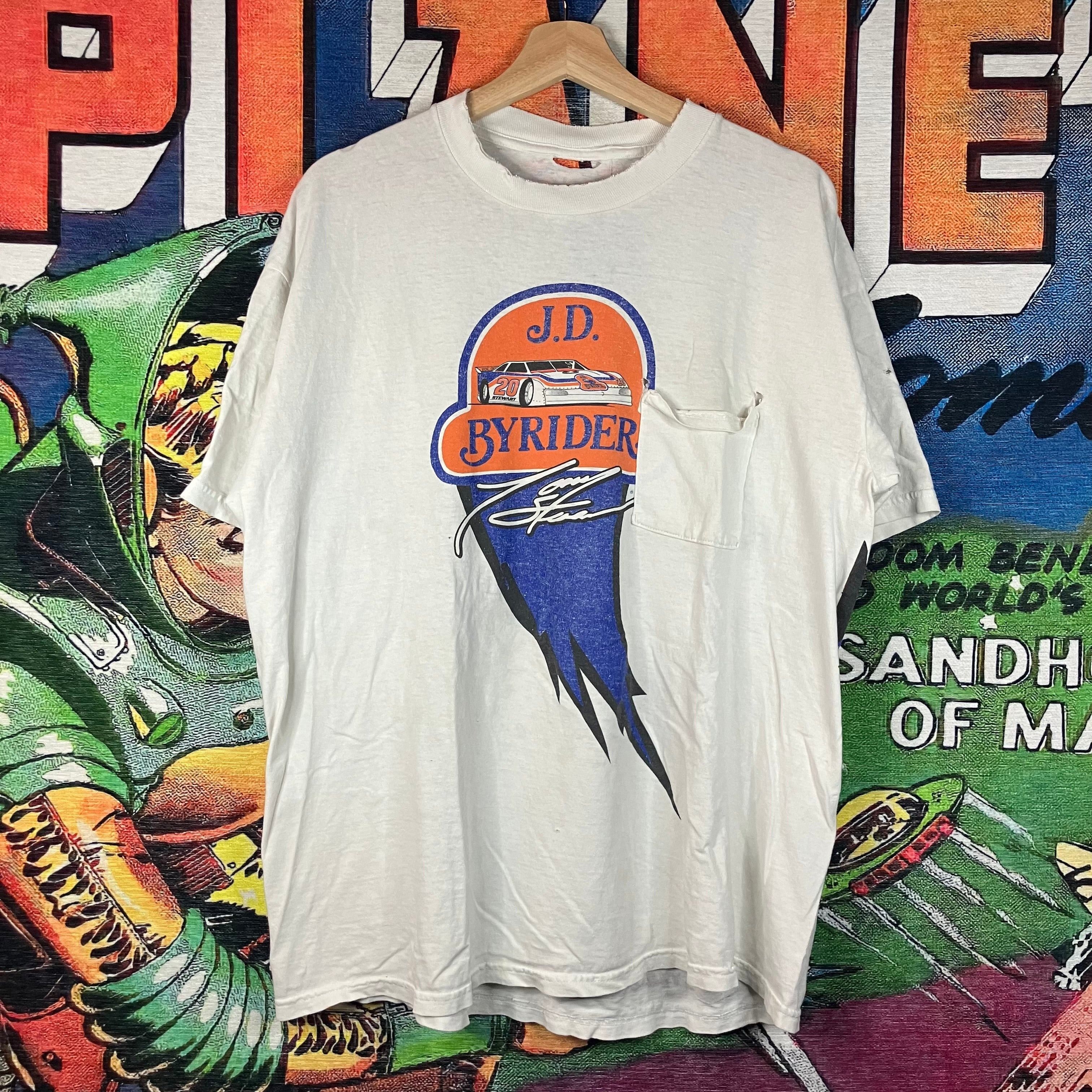 Vintage Vintage 90s J.D. Byrider Racing Tony Stewart Tee W/ AOP Back Size US L / EU 52-54 / 3 - 1 Thumbnail