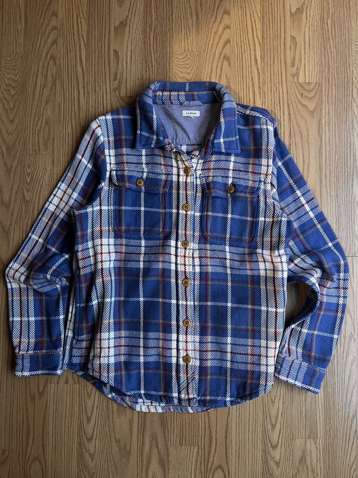 L.L. Bean Vintage L.L. Bean Blue Plaid Flannel Shirt Size US S / EU 44-46 / 1 - 1 Thumbnail