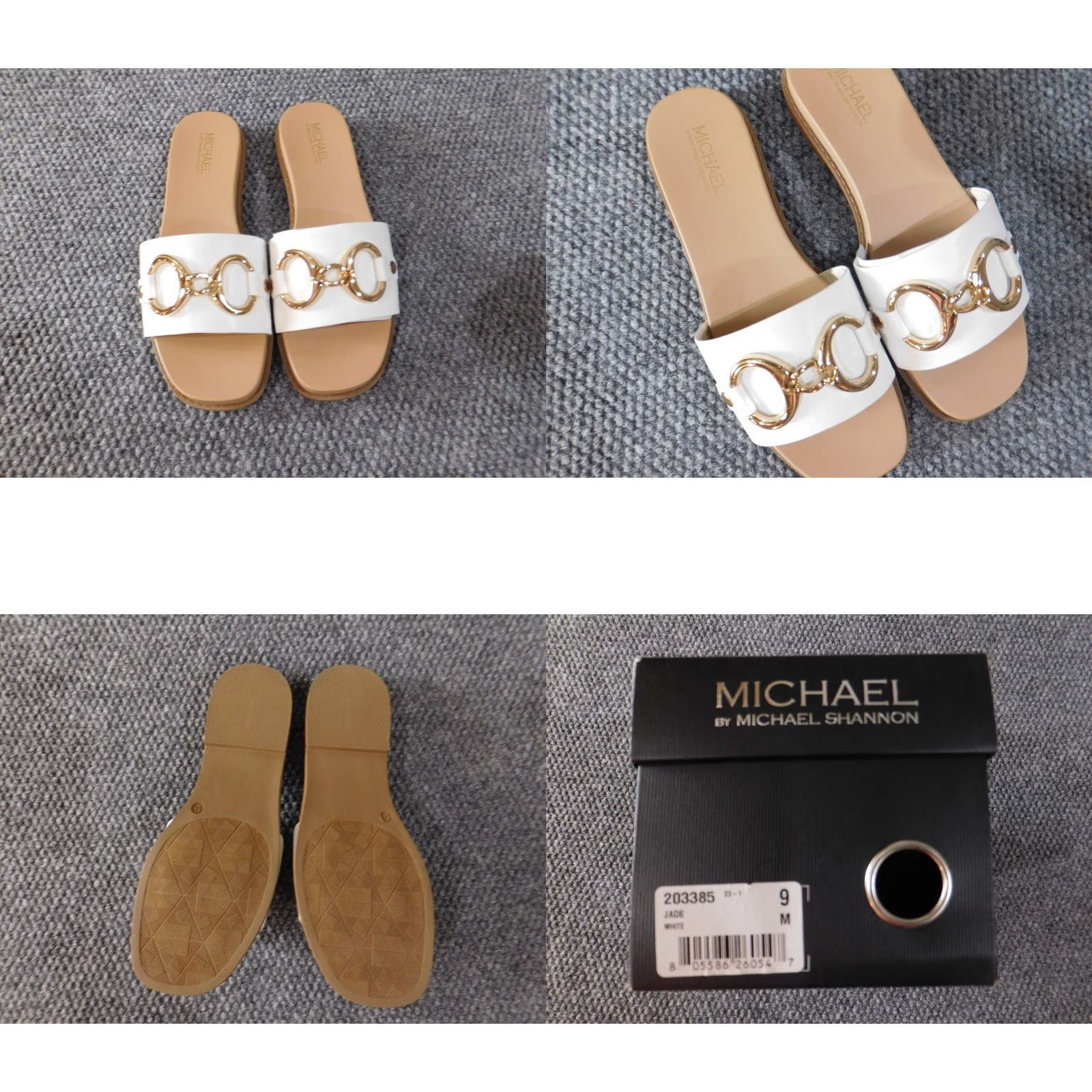 Vintage VINTAGE Michael Shannon Womens Sandals 9 White slip on slides Size US 9 / IT 39 - 8 Thumbnail
