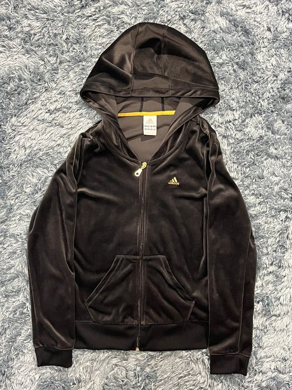 Adidas Adidas Velour 2010 Hoodie Zip OG Size S / US 4 / IT 40 - 1 Thumbnail