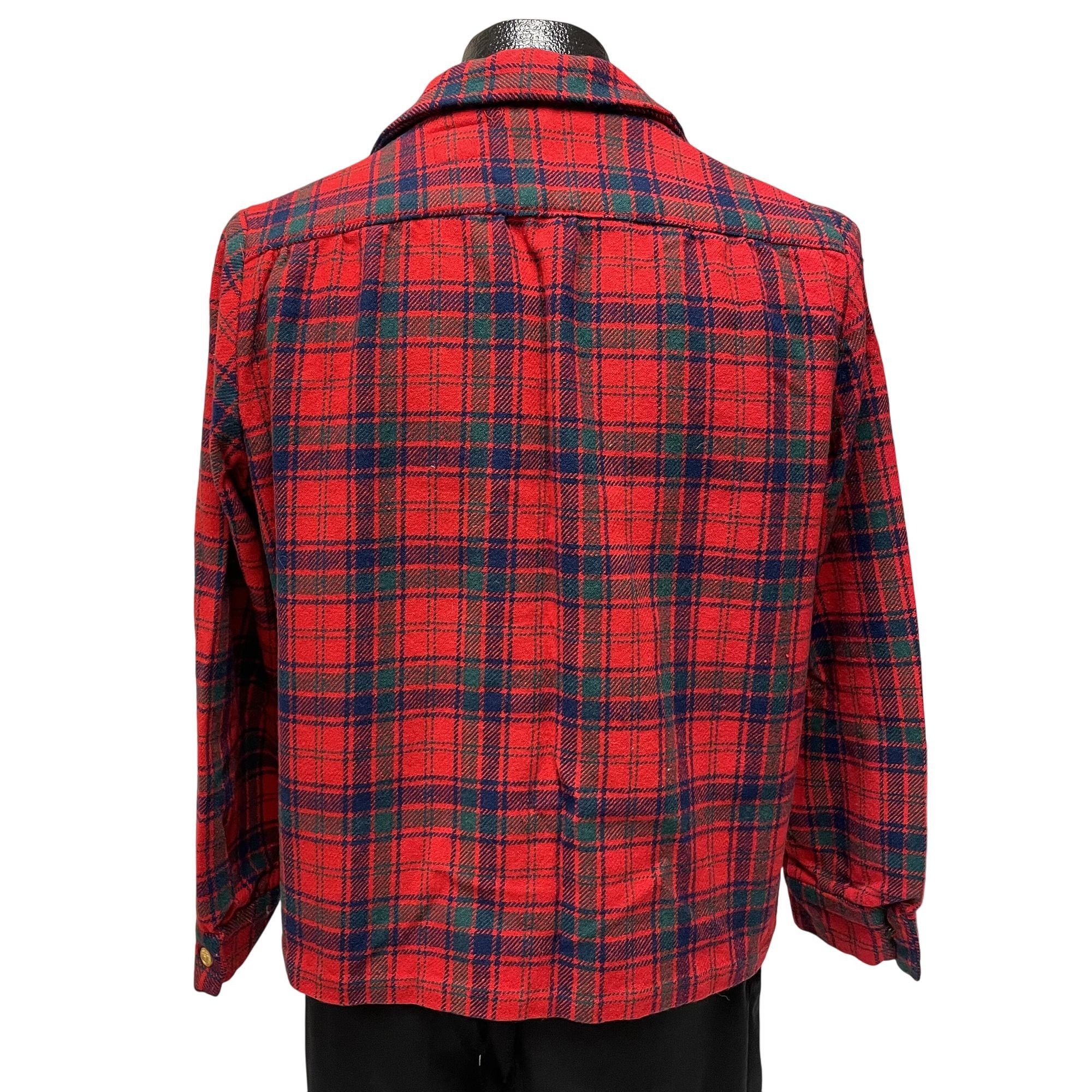 Other Vtg Cascade Fabrics PLAID CHRISTMAS Tweed Jacket Blazer Size XL / US 12-14 / IT 48-50 - 3 Thumbnail
