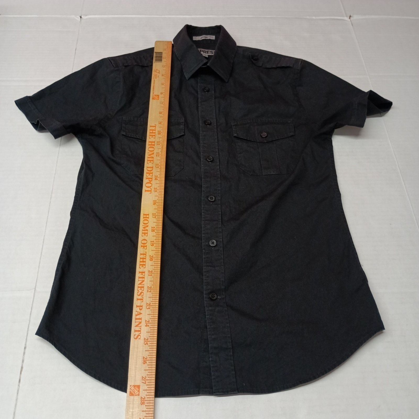 Express Express Shirt Men's S Small 14-14.5 Black Fitted Pockets Size US S / EU 44-46 / 1 - 5 Thumbnail
