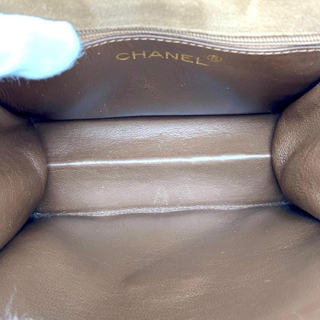 Chanel Vintage CHANEL beige brown genuine suede chain bag, gripoix Size ONE SIZE - 9 Thumbnail