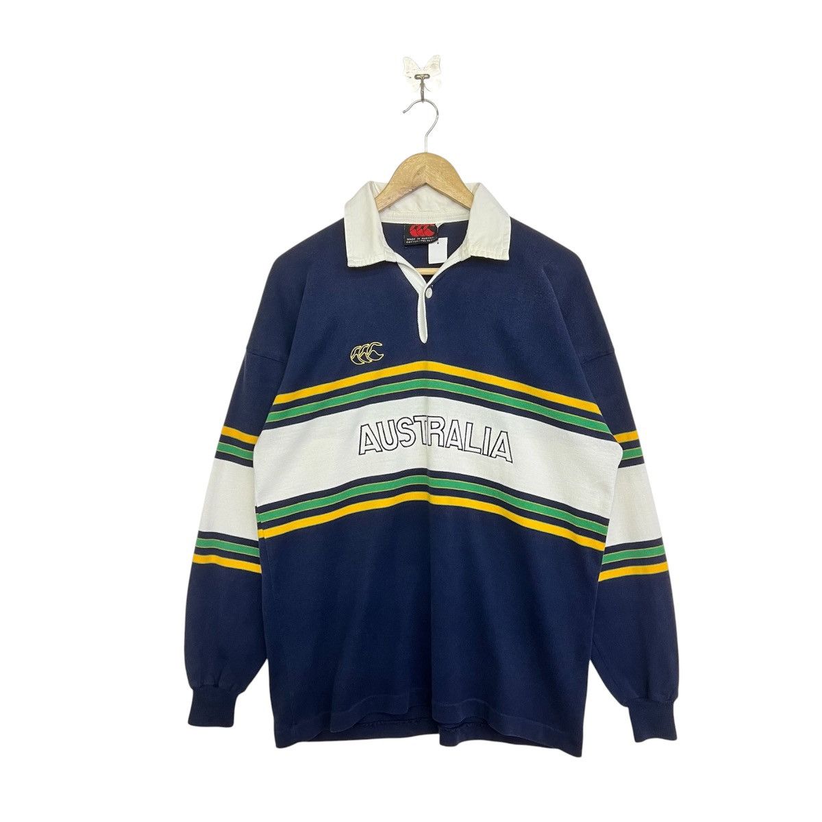 Canterbury of New Zealand Vintage 90s Canterbury Australia striped Rugby Polo Shirt Size US L / EU 52-54 / 3 - 1 Thumbnail