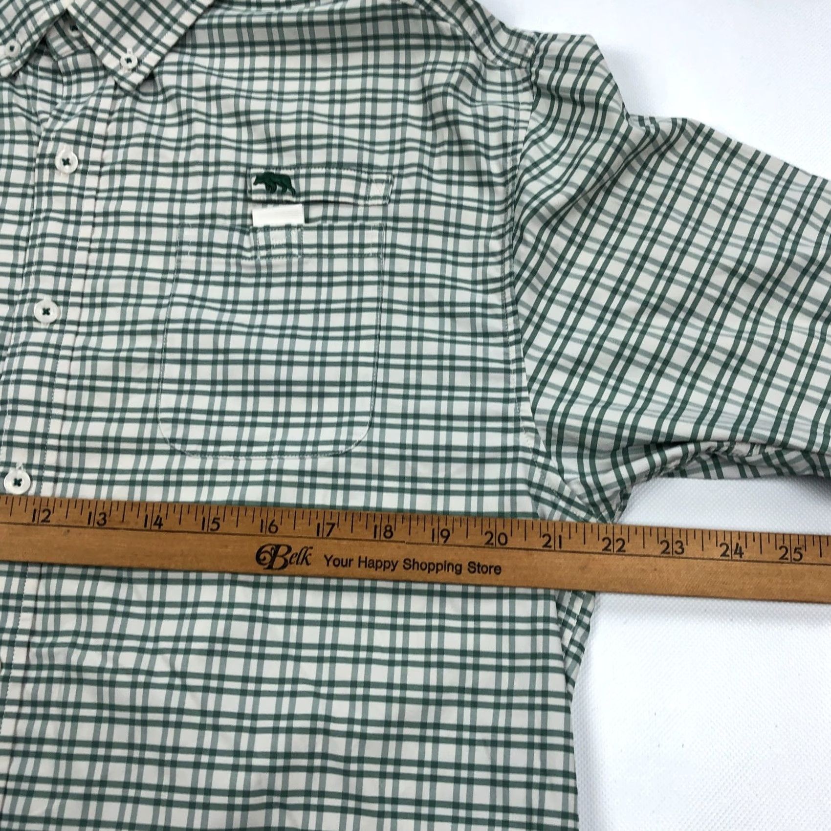 Vintage Onward Reserve Shirt Mens M Performance Nylon Green Gingham Check Shirt Size US M / EU 48-50 / 2 - 7 Thumbnail