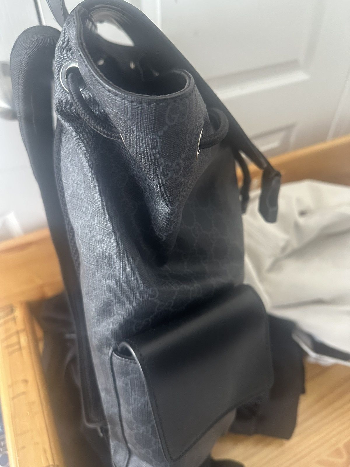 Gucci Gucci Black Supreme GG Monogram Backpack Size ONE SIZE - 3 Thumbnail