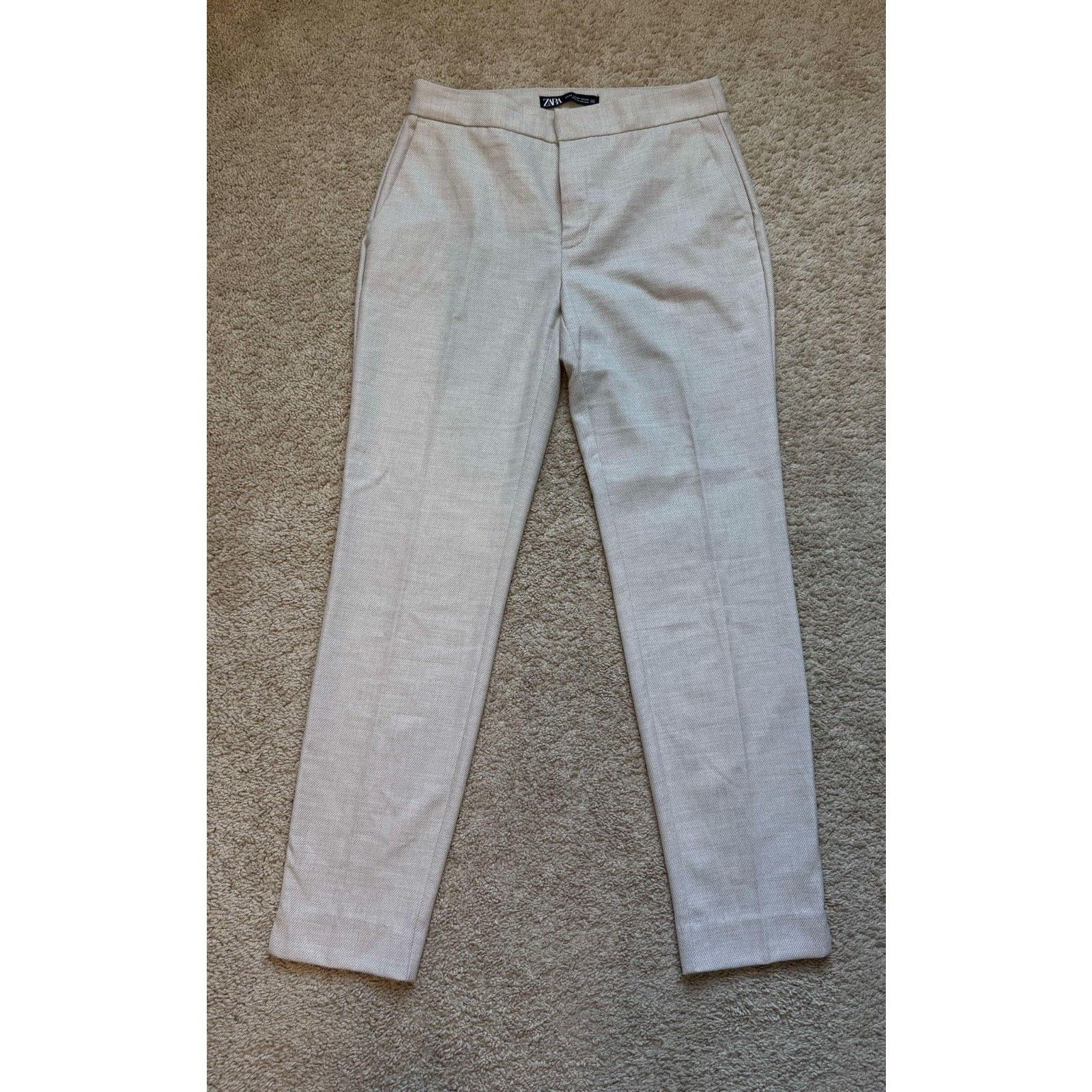 Zara Zara Dress Pants Trousers Beige Ankle Tapered Career Women 2 Size 26" / US 2 / IT 38 - 1 Thumbnail