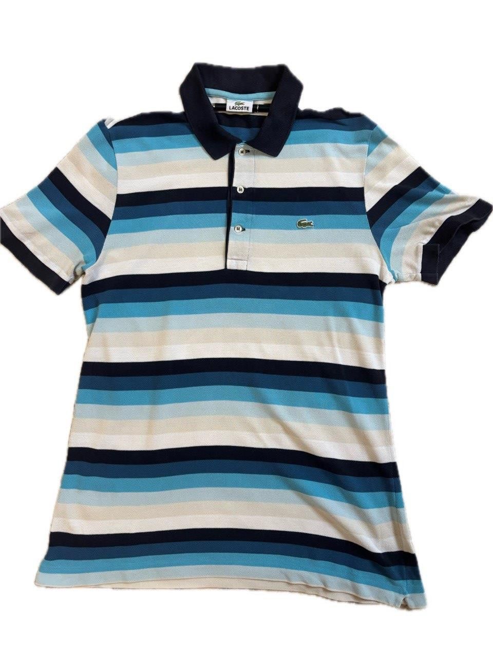 Lacoste Lacoste Striped Polo Shirt Blue / Navy / White – Size 3 Size US M / EU 48-50 / 2 - 2 Thumbnail