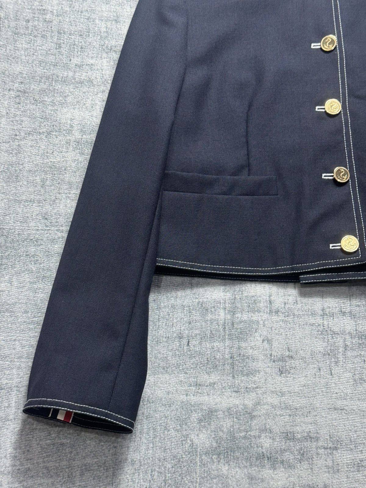Thom Browne Fresco Box Pleat Cardigan Jacket Women Size S / US 4 / IT 40 - 6 Thumbnail