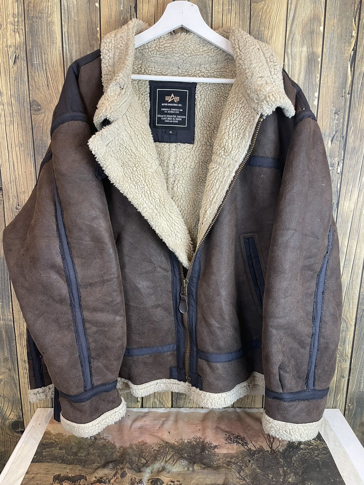 Alpha Industries × Vintage Alpha Industries Sherpa B3 Flight Bomber Jacket Design Size US XXL / EU 58 / 5 - 7 Thumbnail