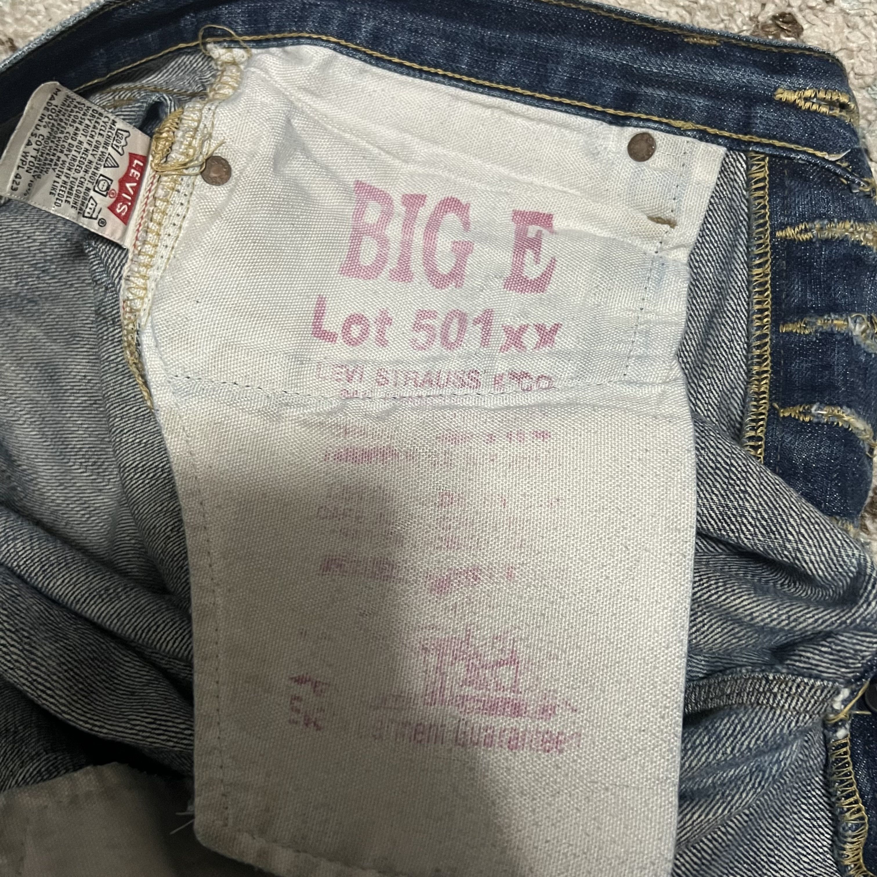 Levi's × Levi's Vintage Clothing × Vintage Levis Vintage Clothing 501XX Big E Selvedge Jeans 32x28 Size US 32 / EU 48 - 18 Thumbnail