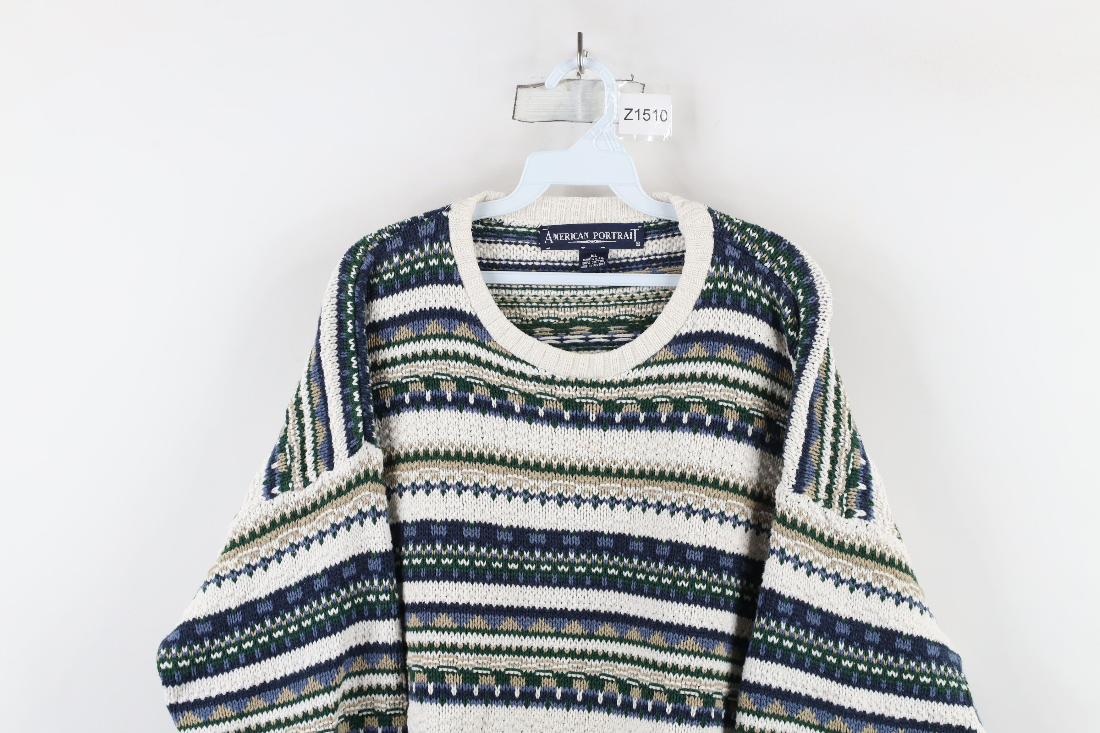 Vintage Vintage 90s Streetwear Knit Fair Isle Crewneck Sweater USA Size US XL / EU 56 / 4 - 2 Thumbnail
