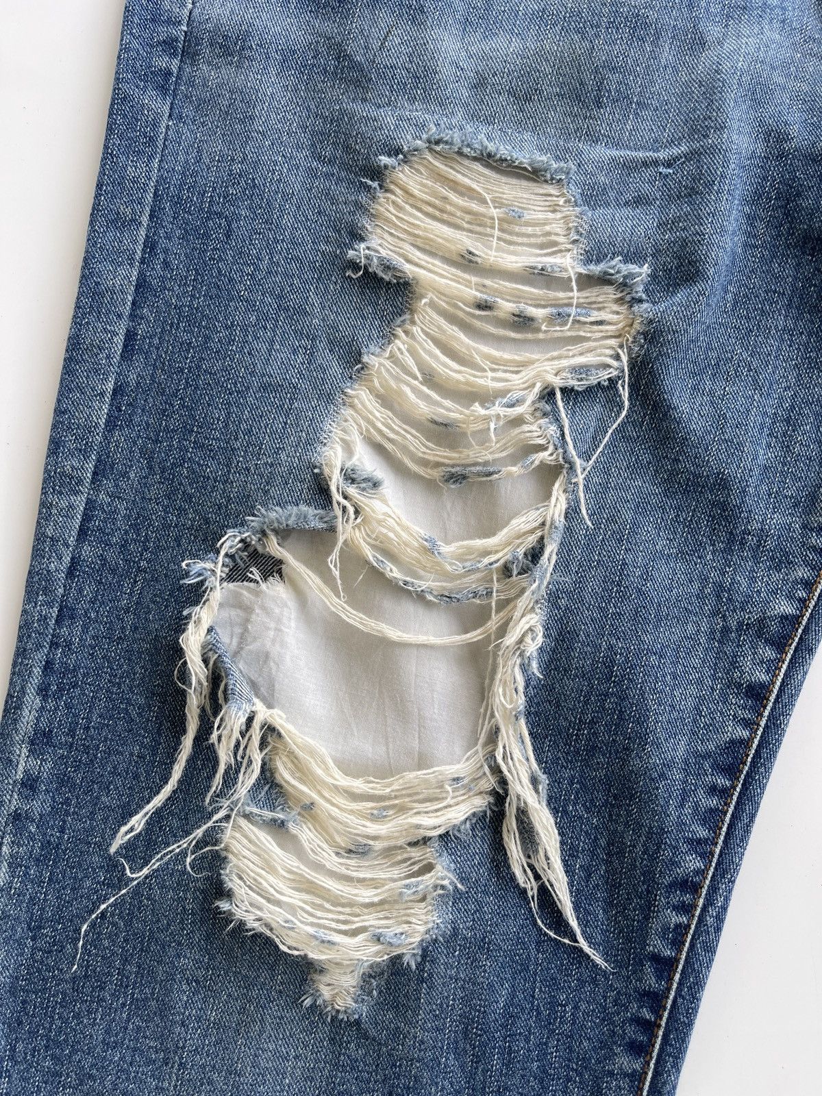 Japanese Brand Joge Martin X Sprawls Distressed Streetwear Denim Size US 33 - 11 Thumbnail