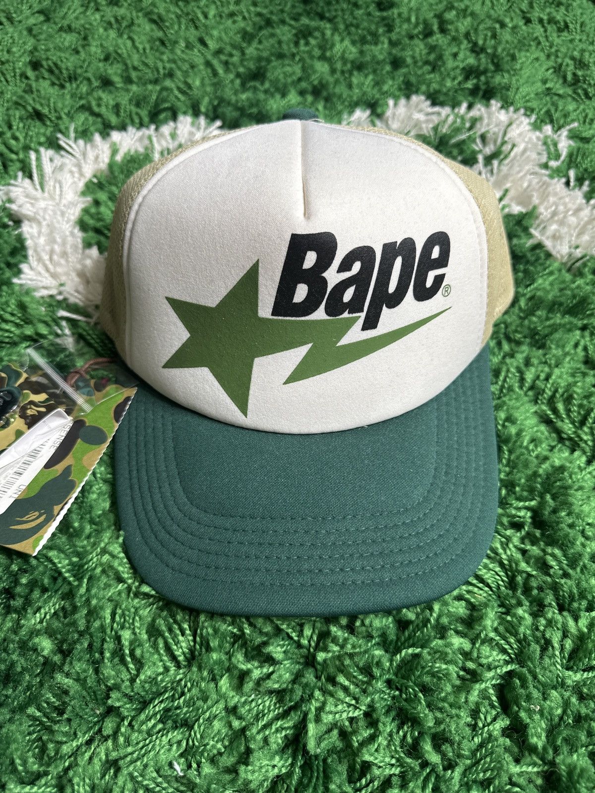 Bape Green Trucker Hat