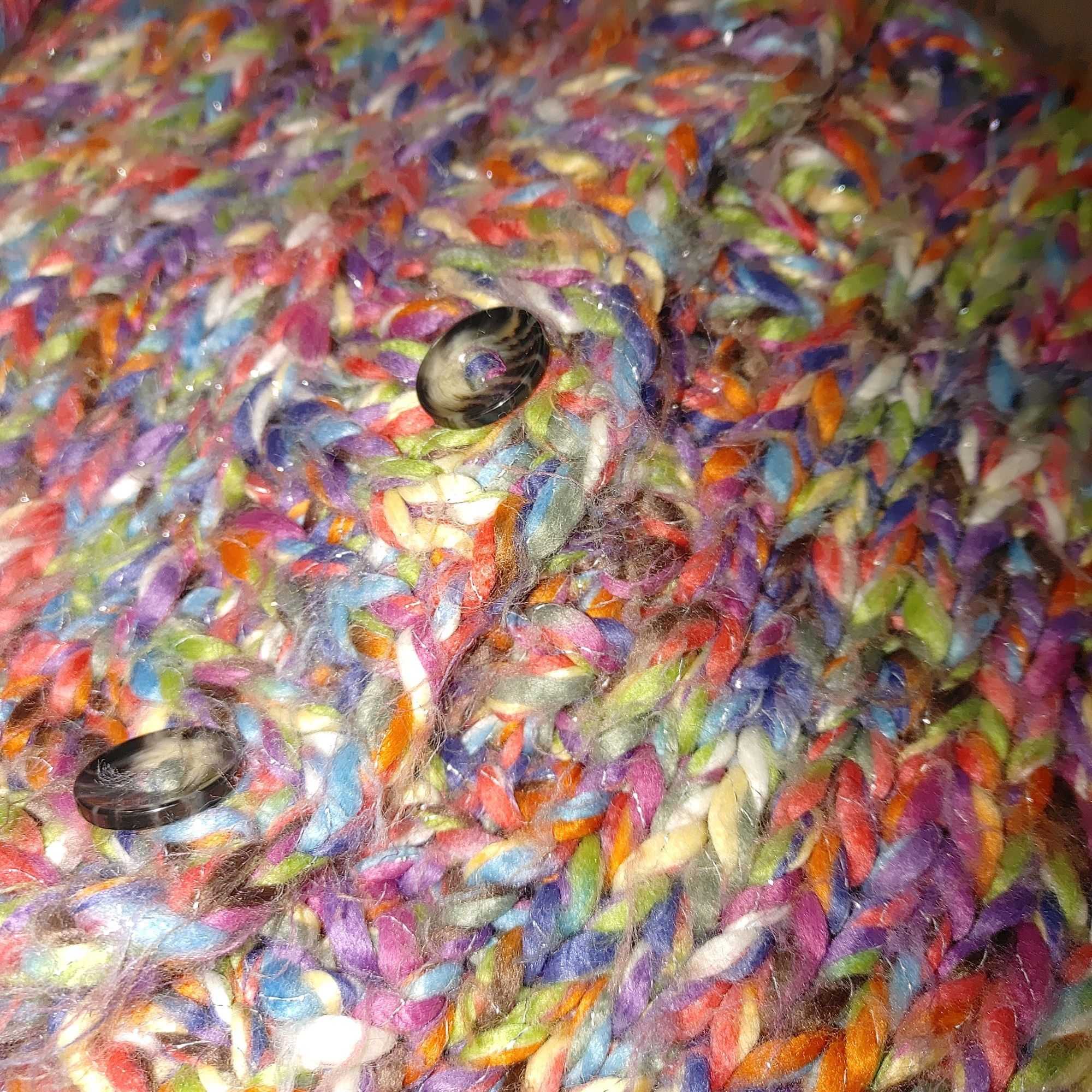 Other Cardigan Sweater XL Multicolor Oversize Cropped Chunky Knit Size XXL / US 16-18 / IT 52-54 - 8 Thumbnail