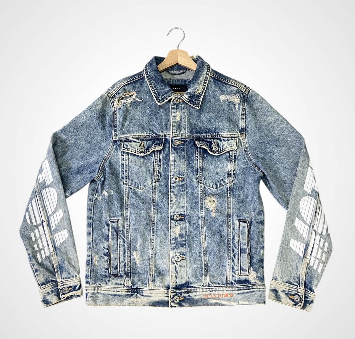 Zara Zara Motion Distressed Style Trucker Jacket Size US L / EU 52-54 / 3 - 3 Thumbnail