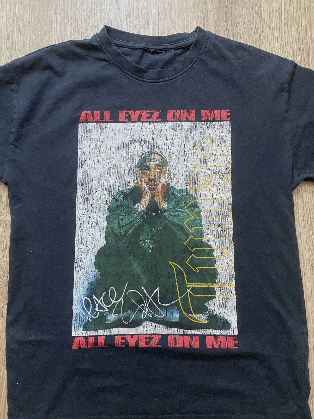 Band Tees × Vintage Vintage 2pac Shakur T Shirt Black "All Eyez On Me" Size M/L Size US M / EU 48-50 / 2 - 2 Thumbnail
