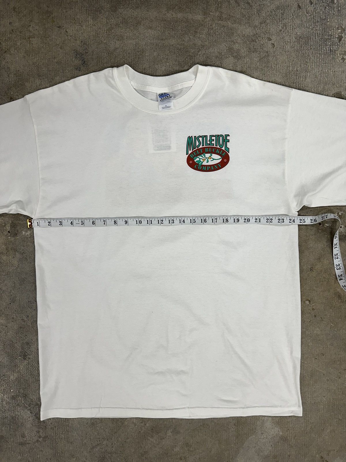 Gildan × Vintage Vintage 90s Mistletoe Belt Company Construction T-Shirt Size US XL / EU 56 / 4 - 7 Thumbnail