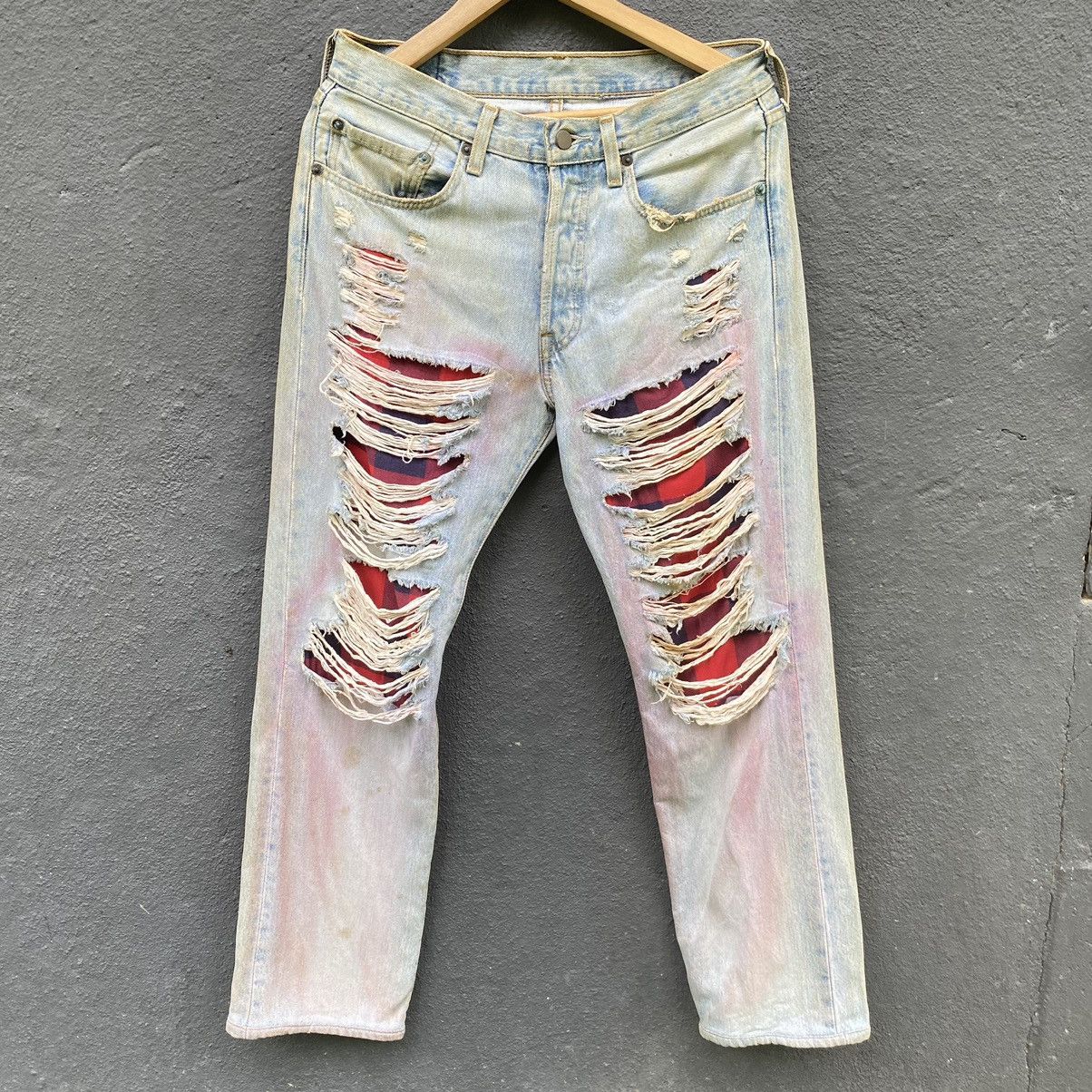Vintage THRASHED Vintage Distressed Punk ERD GRUNGE LGB JEANS Size US 31 - 1 Thumbnail