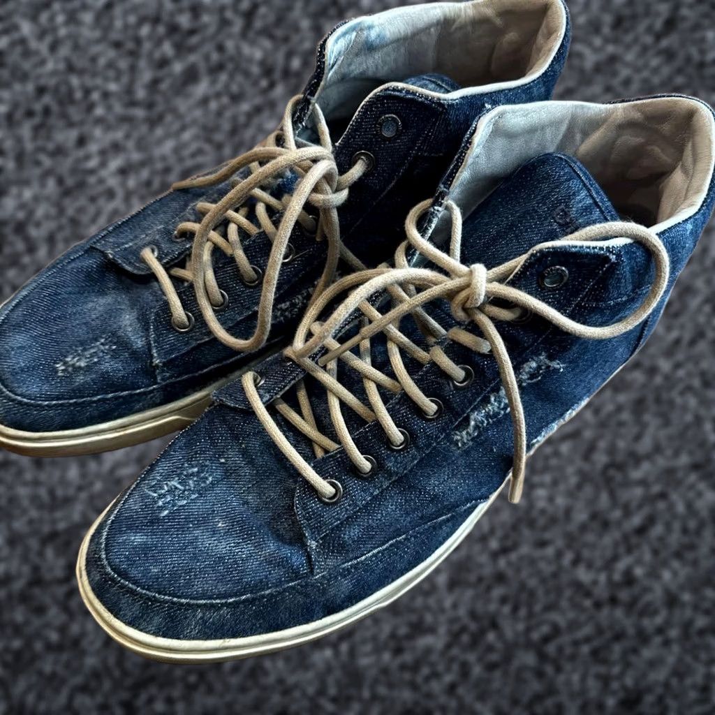 Diesel VINTAGE Diesel Luxury Italy Men Sneakers Denim Distressed finish High-Cut 10.0US 90s 00s Size US 10 / EU 43 - 1 Thumbnail