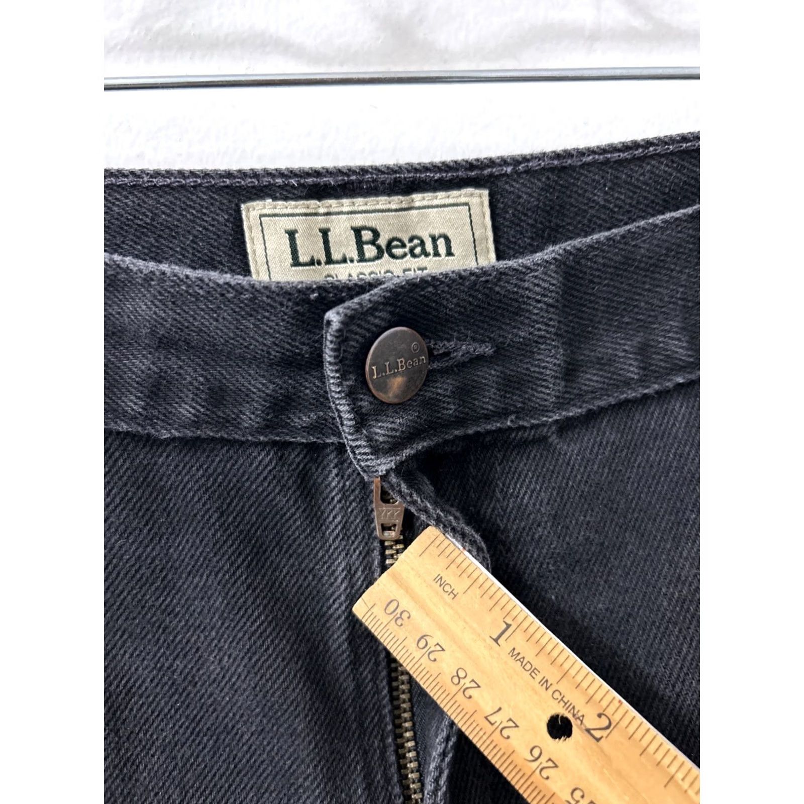 Vintage LL Bean Jeans Mens 38x32 Classic Fit Straight Leg Black Denim 5-Pocket Zip Button Camp LL Bean 220626 Size US 38 / EU 54 - 5 Thumbnail
